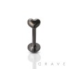 INTERNALLY THREADED 3D HEART TOP 316L SURGICAL STEEL LABRET